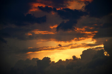 sunset over storm clouds