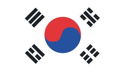 South Korea flag Vector. 
