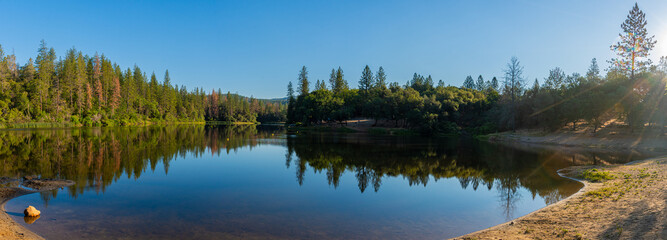 Lake Mildred on a beautiful day located in the Sierra mountains in Oregon House Ca.
