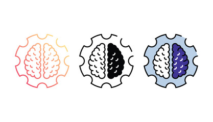 Brain Process icon design with white background stock illustration