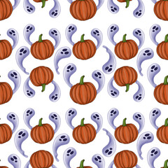 Ghostly Halloween Pumpkin Pattern