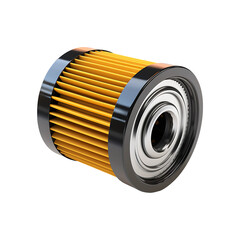 Automotive car engine oil filter isolated on a transparent background
