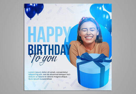 Post Happy Birthday Social Media Template 
