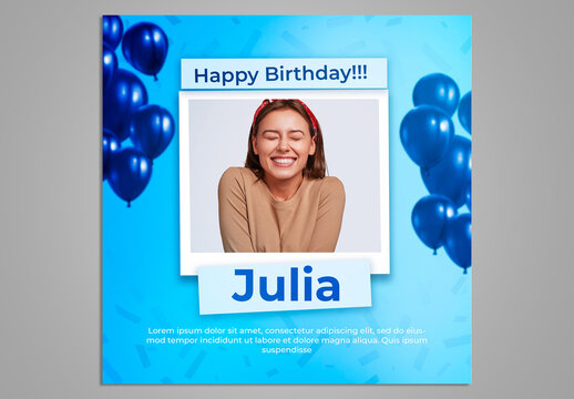 Post Happy Birthday Social Media Template 