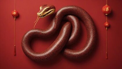 Obraz premium snake in the form of heart. snake in the snake. snake on a hook