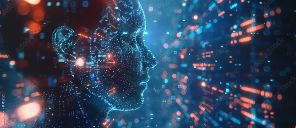 Poster man using neural engine cpus to perform ai computing and hardware-accelerated machine learning on bi