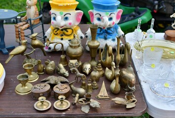 Brass Decorations at a Yard Sale