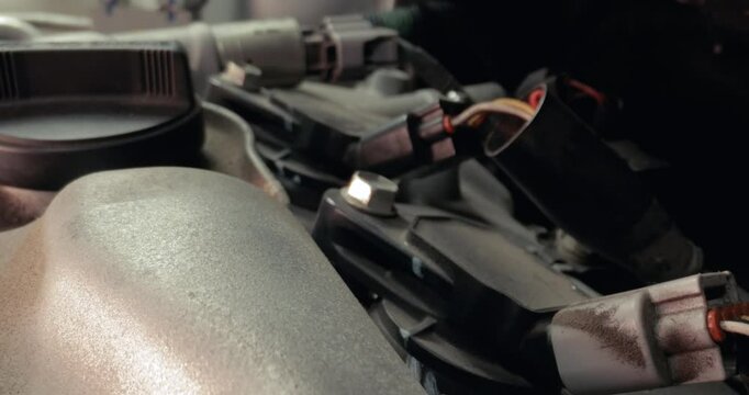 Car Engine Closeup Probe Lens