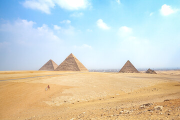 Die drei Pyramiden von Gizeh , Ägypten , Kairo