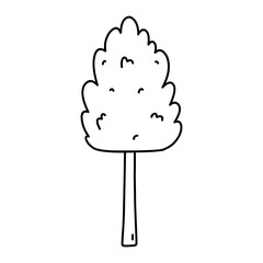 Tree isolated on a white background. Vector hand-drawn illustration in doodle style. Perfect for cards, decorations, logo, various designs.