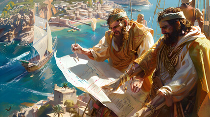 Seafaring Explorers Charting Trade Empires trade phoenicians map