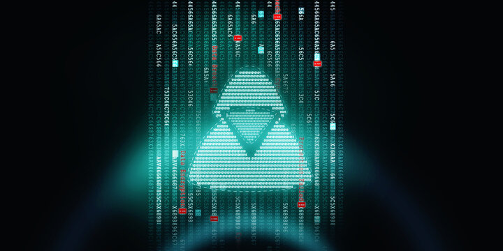 2d illustration Cyber crime and internet privacy hacking. Network security, Cyber attack, Computer Virus, Ransomware, and Malware Concept