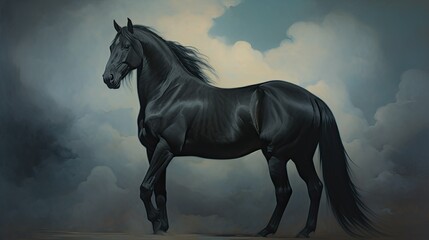 A black horse 