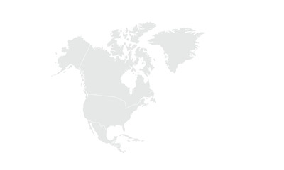 North America map Grayscale,isolated on white background for website layouts,background,education, precise,customizable,Travel worldwide,map silhouette backdrop,earth geography, political,reports.