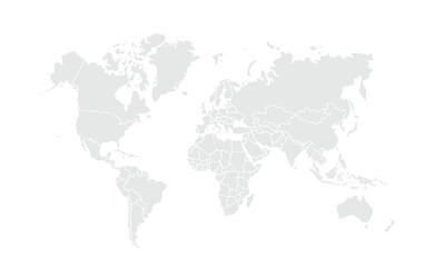 World map Grayscale,isolated on white background for website layouts,background,education, precise,customizable,Travel worldwide,map silhouette backdrop,earth geography, political,reports.