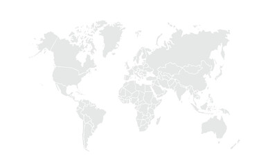 World map Grayscale,isolated on white background for website layouts,background,education, precise,customizable,Travel worldwide,map silhouette backdrop,earth geography, political,reports.