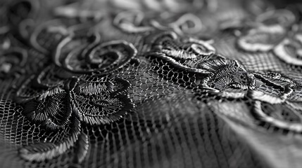 Intricate Lace Pattern in Black and White