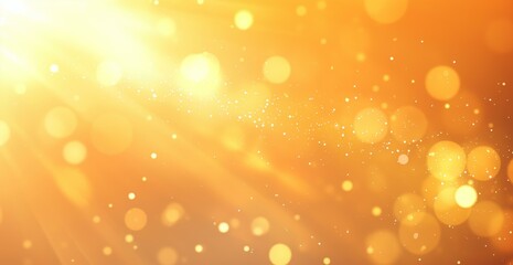 An abstract image featuring a vibrant gradient with orange and yellow bokeh light spots creating a warm, glowing effect.