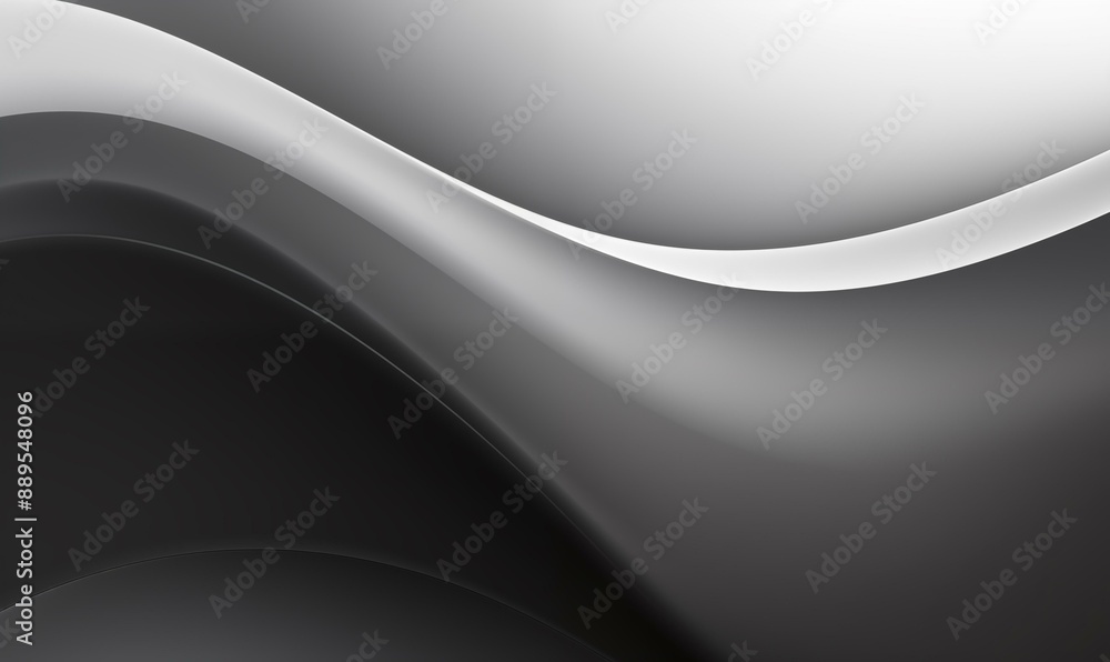 Poster abstract black and white wave pattern with smooth gradients and flowing curves. the sleek design cre