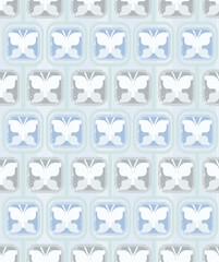 Silhouette butterfly seamless pattern. Grunge background. Vector