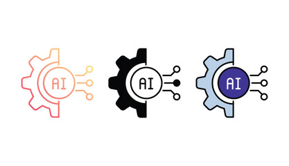 Automation icon design with white background stock illustration