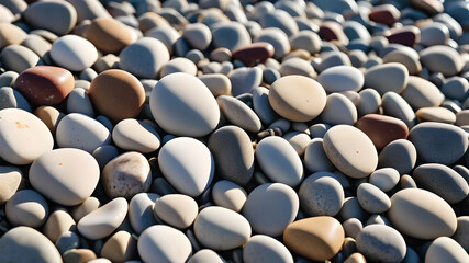 graphic drawing, sea pebbles beige, white, gray