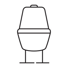 Toilet outline vector illustration..Ceramic toilet bowl from side view restroom.Bathroom interior.Isolated on white background.