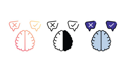 Smart decision icon design with white background stock illustration