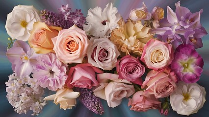 Variety of different roses and other beautiful flowers