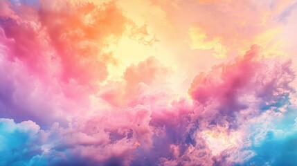 Detailed photograph of colorful cirrus clouds illuminated by the setting sun, isolated on white background