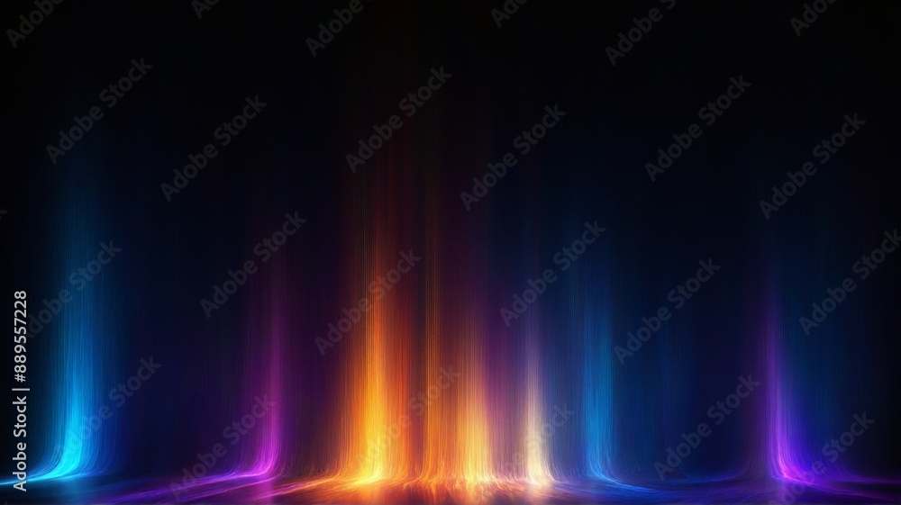 Fototapete  A captivating abstract artwork featuring a mesmerizing blend of vibrant colors in a swirling gradient pattern. The smooth transitions and dynamic flow of light create a sense of energy and movement.