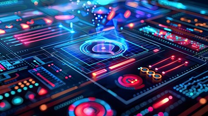 Fototapeta premium An AI-powered personal assistant managing household tasks and scheduling appointments on a touchscreen interface