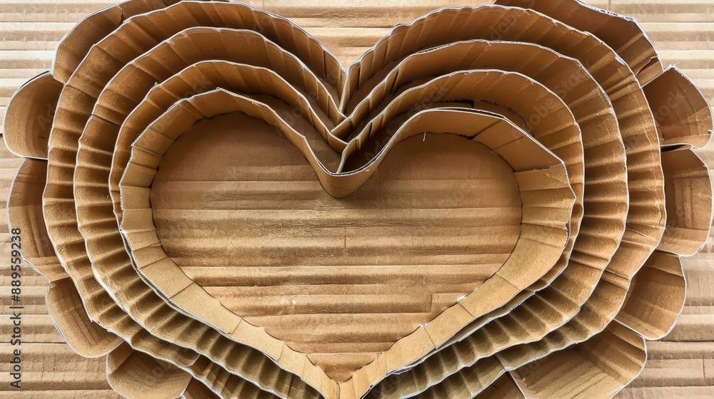 Wall mural Heart shape made of cardboard