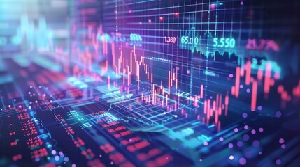 Stock market digital chart, clean business economy diagram