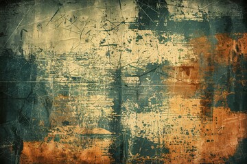 Obraz premium A vintage grunge-style texture background featuring a distressed, weathered appearance