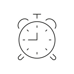 Alarm Clock Line Icon, Symbol of Time Management in Taking Medications, Eating Meals, Exercise Schedules. Health and Wellness Concept. Isolated Vector Illustration