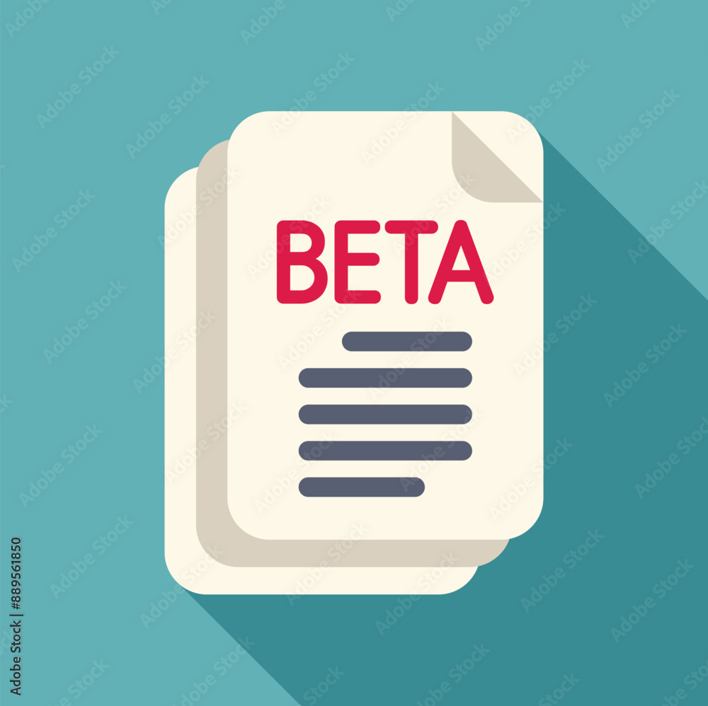 Poster stack of papers is showing a beta version document for software development