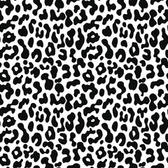 
seamless leopard print black and white design, wild cat spots