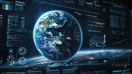 Obraz premium Weltwirtschaft Planet Erde Infografik fÃ¼r Nachrichtendienste als Hintergrund Motiv