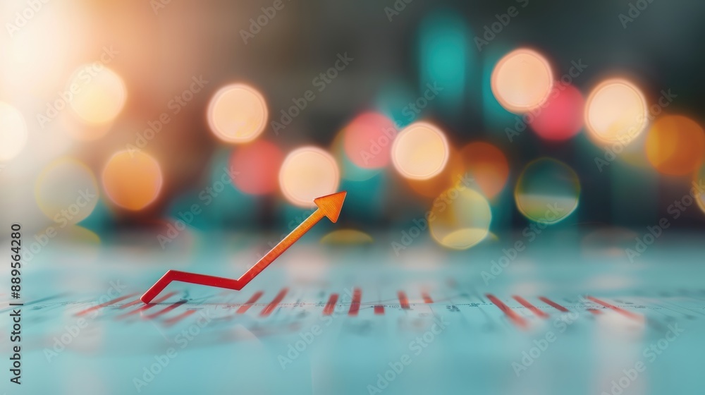 Poster a professional and sleek stock photo showcasing rising graphs and charts, symbolizing financial grow