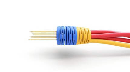 Optical cable on white background
