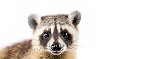 Fototapeta premium Close Up Portrait of a Curious Binturong With Black Eyes