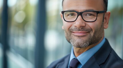 Fototapeta premium Close-up business portrait of a corporate executive, conveying leadership.