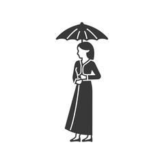 indonesian women wearing kebaya traditional clothing minimalist line art icon logo symbol