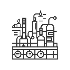 Obraz premium manufacturing in minimalist line art icon logo symbol