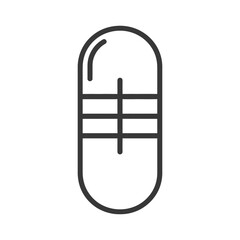 Capsule-Shaped Microphone Line Icon: Minimalist Recording Studio Graphic