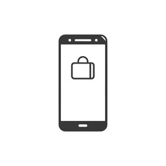Smartphone Displaying Simple Suitcase Icon: Mobile Travel App Concept