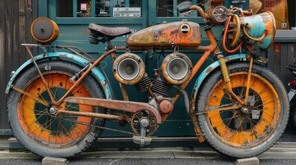 Rusty and Colorful Custom Bike