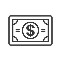 Fototapeta premium Simple Line Art Icon: US Dollar Bill Graphic