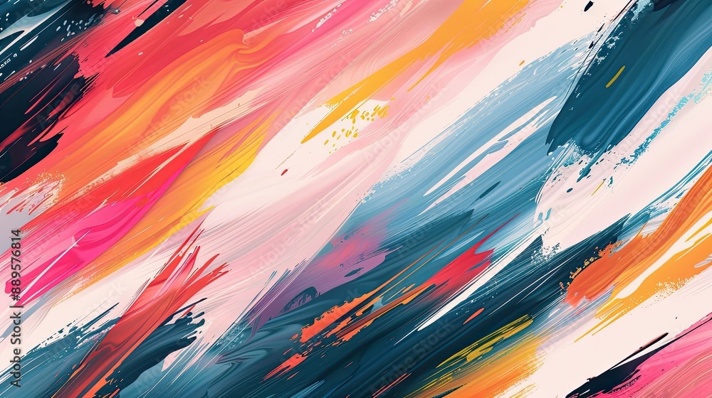 Poster a colorful abstract background with bold, dynamic brushstrokes.